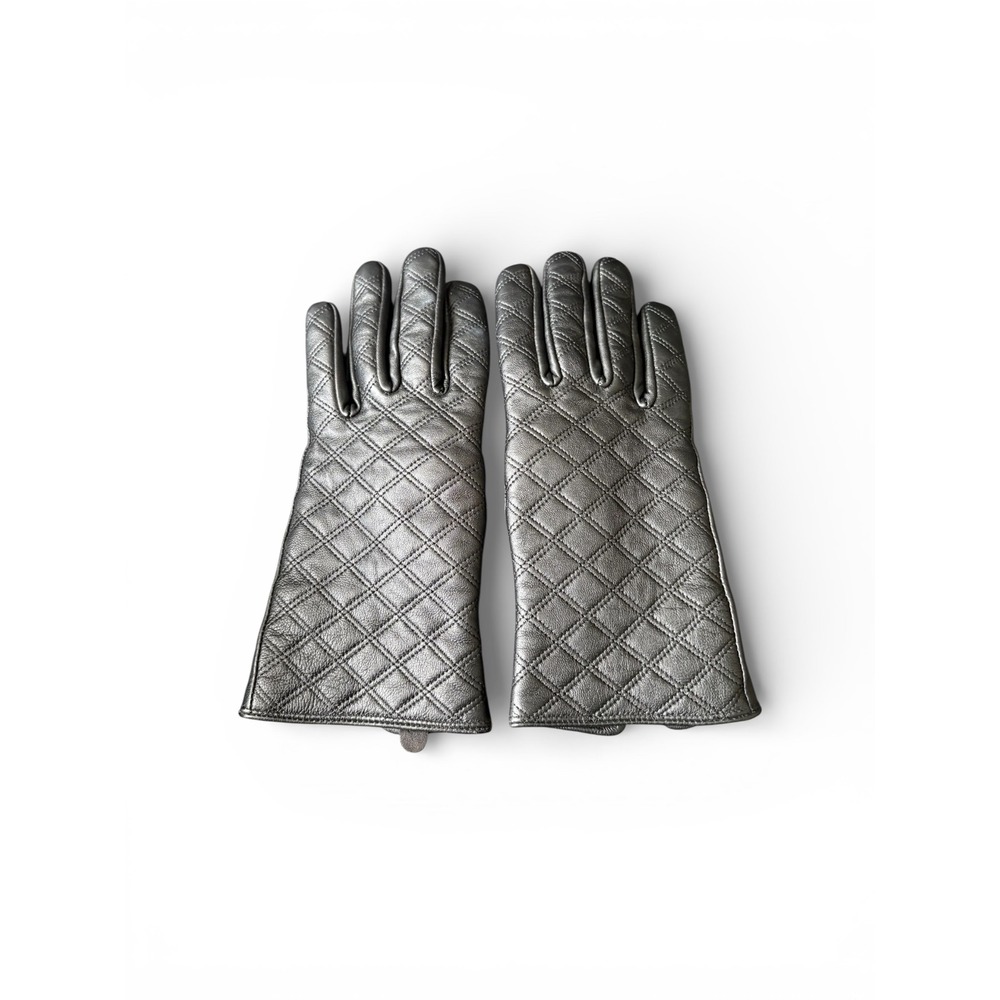 Royal Class Leather Gloves L Black Quilted Insulated Winter Womens